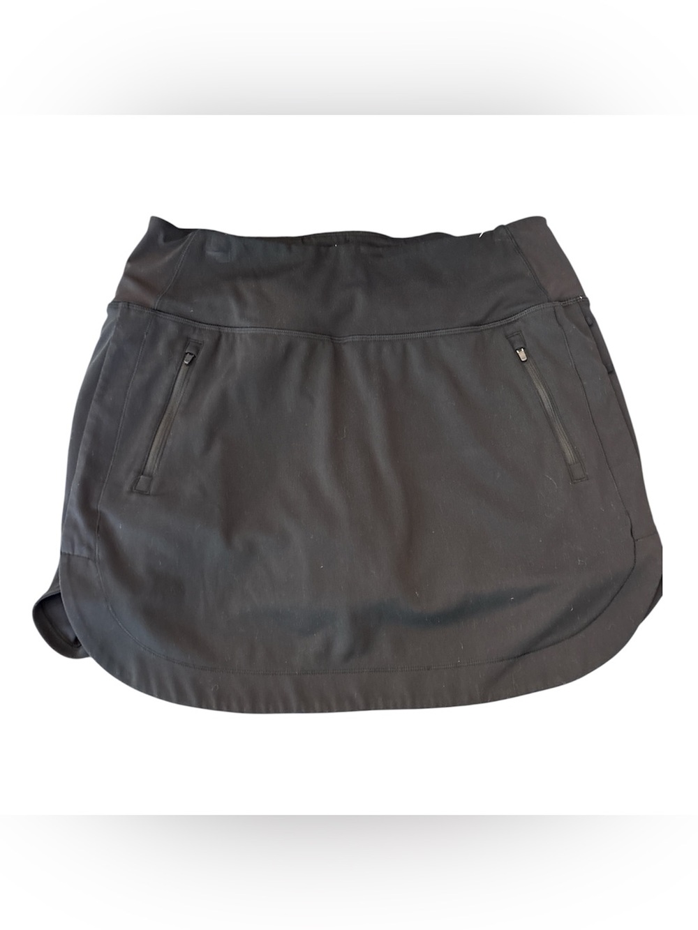 Athleta Fairway Golf Skort Size L Women's Black Active with Zipper Pockets
